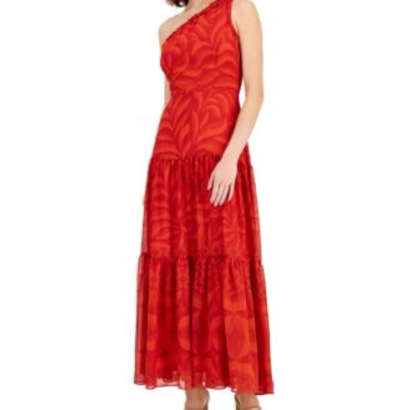 Taylor Vibrant Red One-Shoulder Dress - Picture 4 of 6